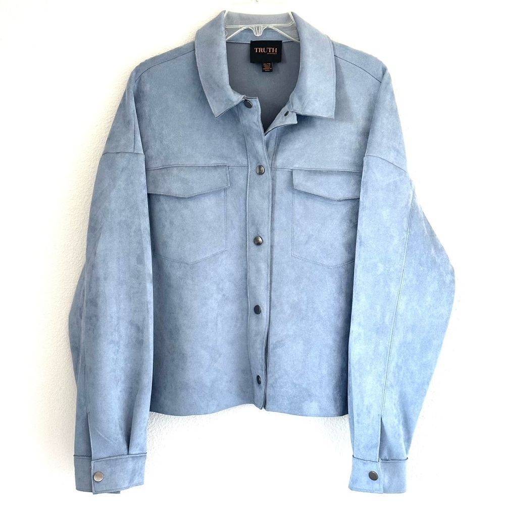 Truth by Republic Blue Faux Suede Jacket